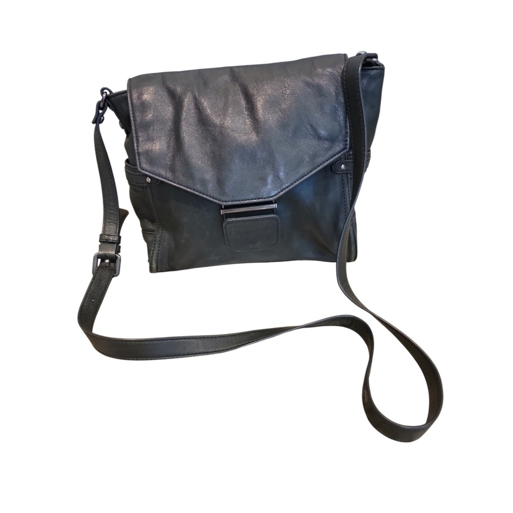 Kooba Green Leather Bag Zip & Magnetic Closure Silver Hardware Zippered Pockets